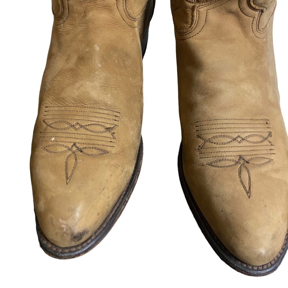 Men's Brown 13 Abilene Western Cowboy Rodeo Distressed Tanned Leather Boots - Picture 11 of 16